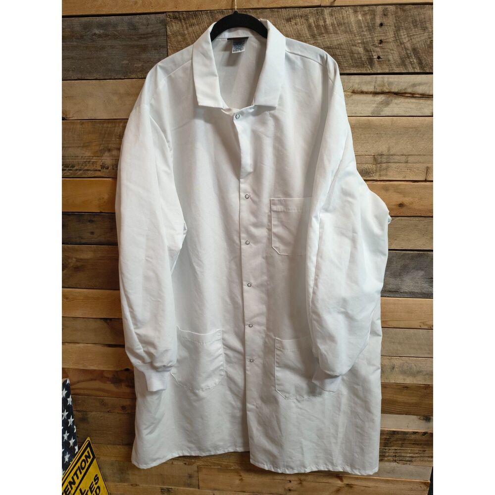 Red Kap White XXL Lab Coat Long Sleeve, Two Pockets EUC
